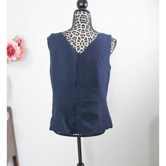 Navy Blue US Size 12 Sequin Embroidered Cocktail Top Evening Party Blouse Formal - Picture 6 of 6